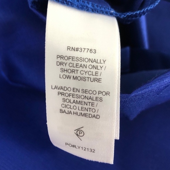 Laundry by Shelli Segal royal blue one shoulder ruffle top formal dress size 2 - Picture 6 of 9